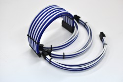 Bộ dây nguồn bọc lưới nối dài cao cấp WHITE - BLUE