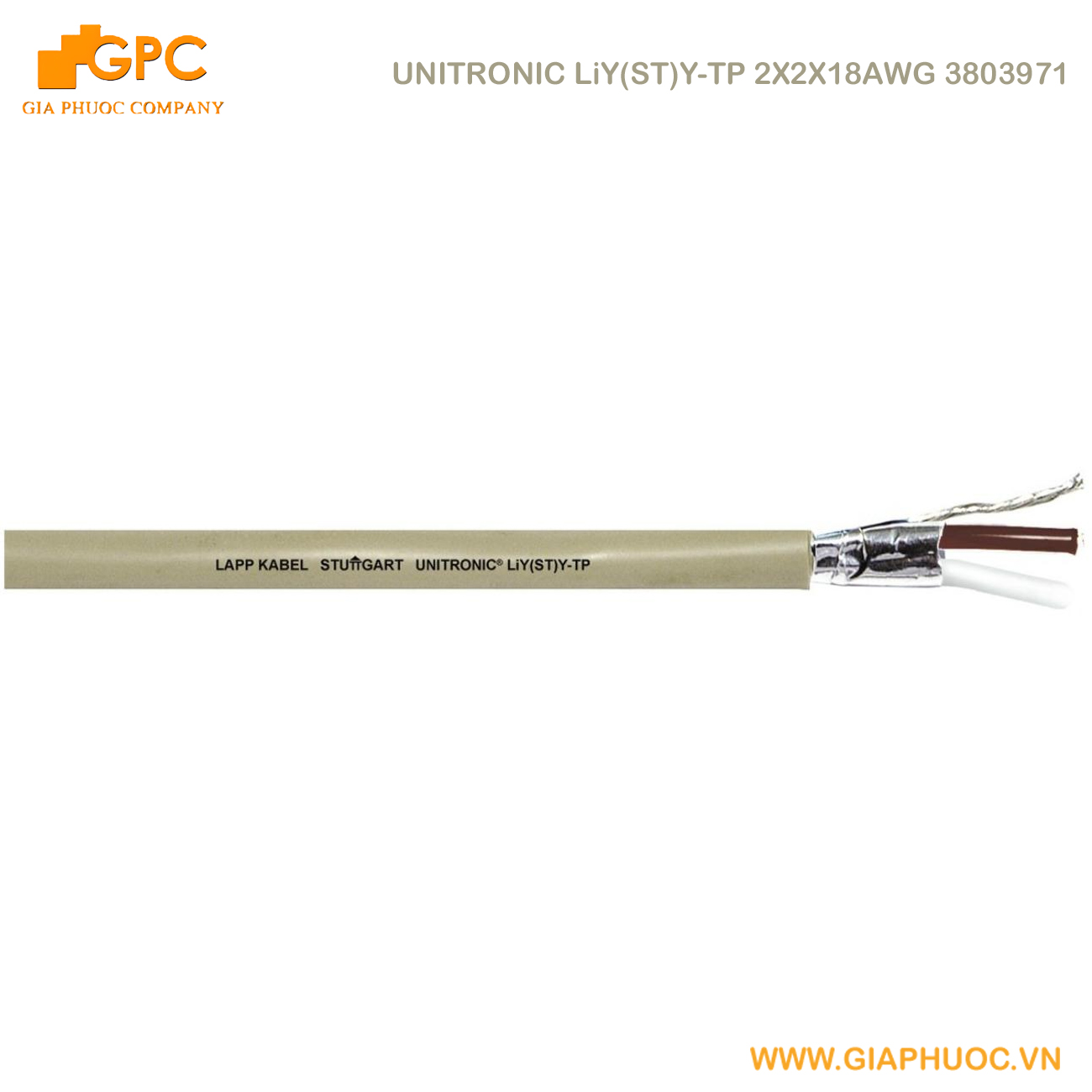 Cáp tín hiệu LAPP Kabel UNITRONIC LiY(ST)Y-TP 2X2X18AWG (3803971) – 2 Pair 18AWG chống nhiễu