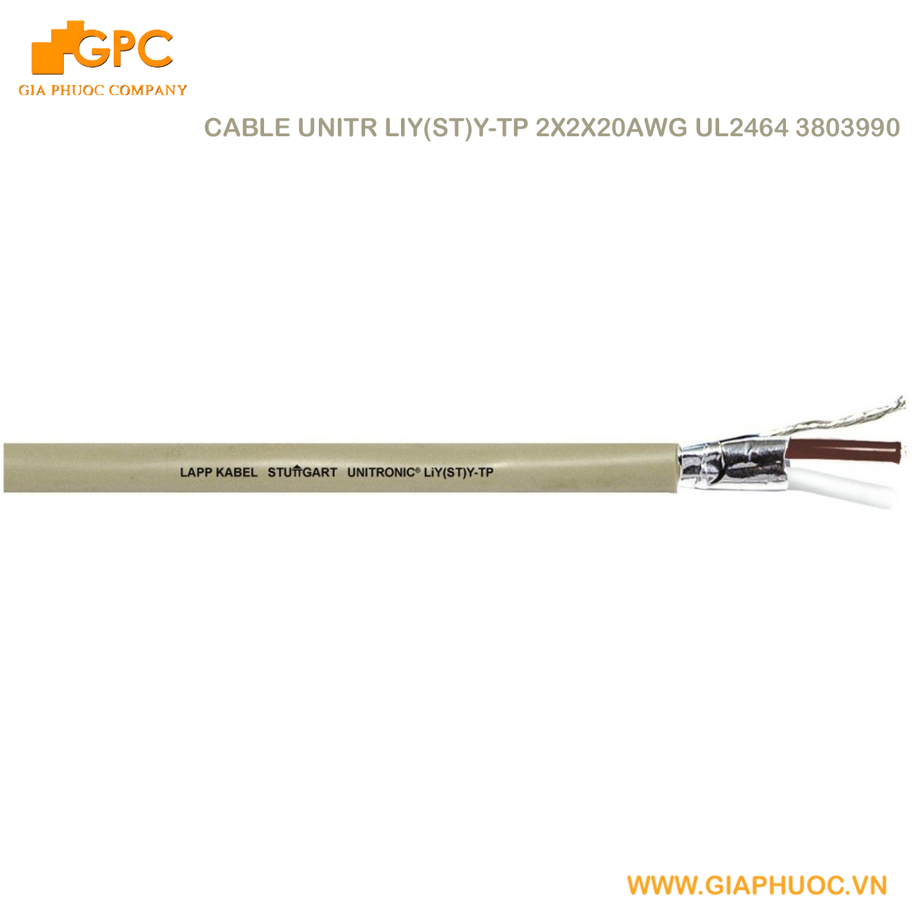 Cáp tín hiệu LAPP Kabel UNITRONIC LiY(ST)Y-TP 2X2X20AWG (3803990) – 2 Pair 20AWG chống nhiễu