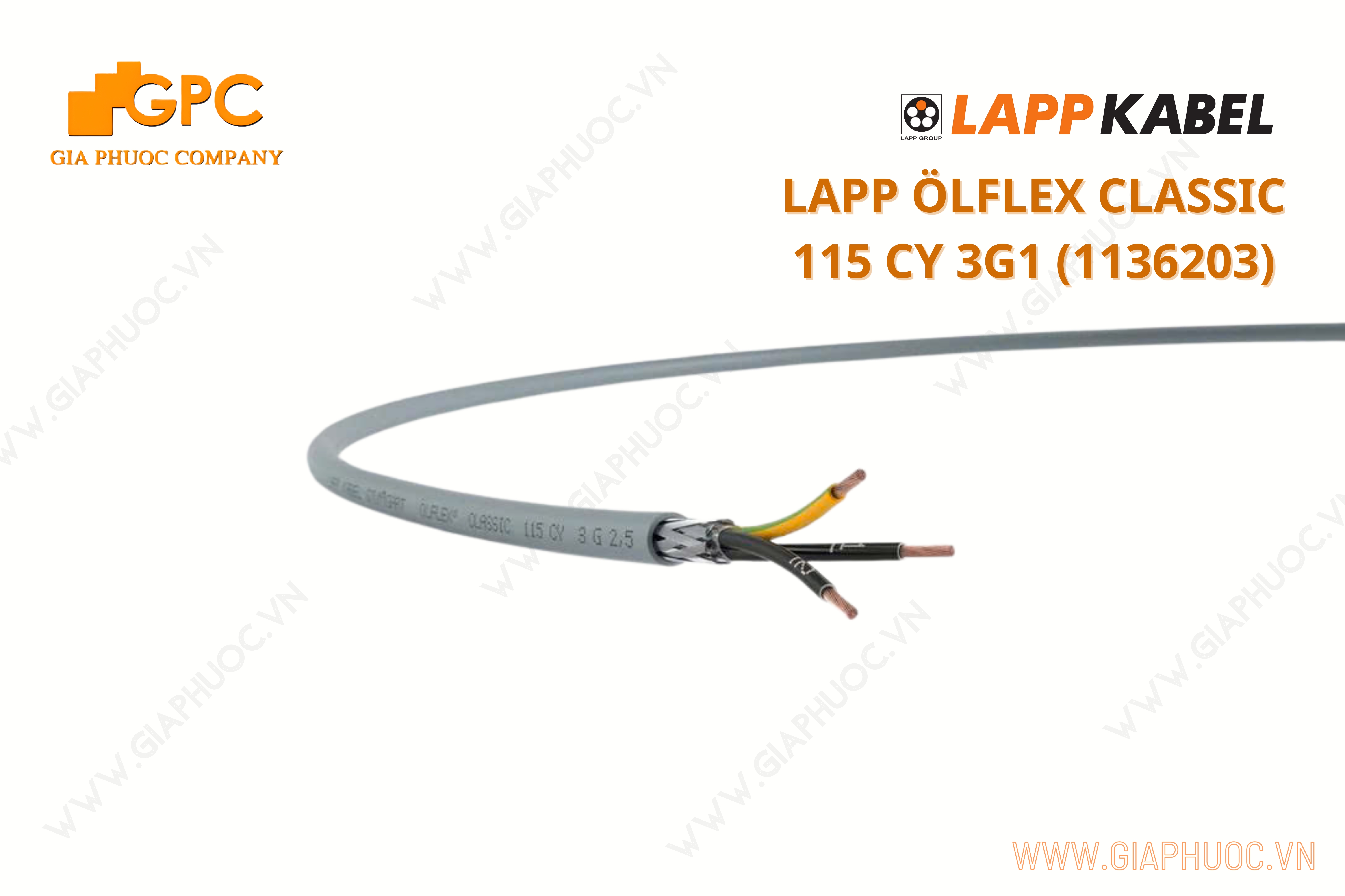 Cáp điều khiển chống nhiễu LAPP ÖLFLEX CLASSIC 115 CY 3G1 (1136203)