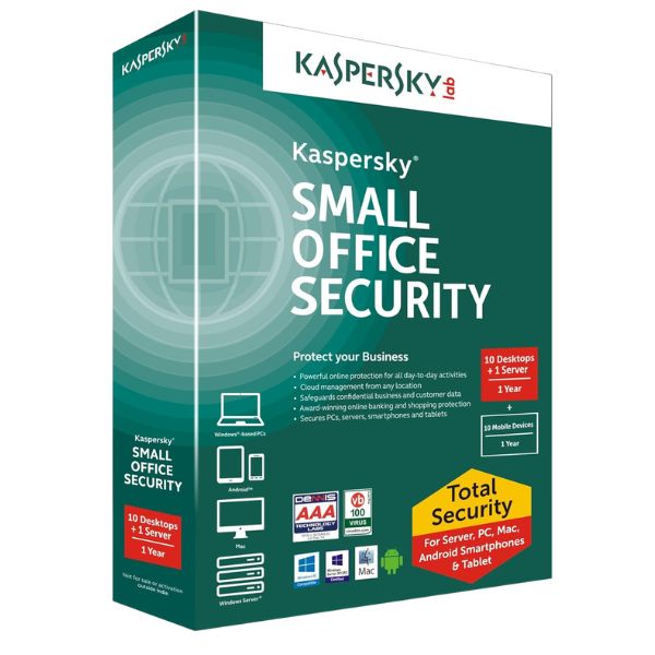 Kaspersky Small Office Security 10 PC + 10 Mobile + 1 File Server 1 Năm